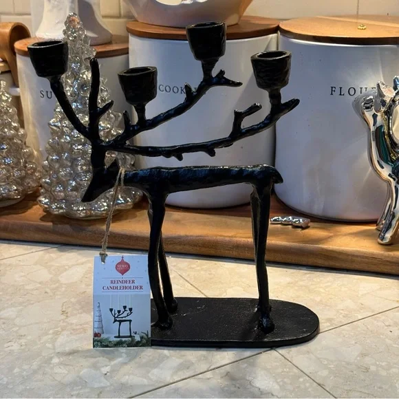 New Merry moments Stag Sculpted Reindeer Centerpiece Candleholder New 🦌 - Picture 4 of 10